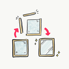 ガラスのみ交換する方法