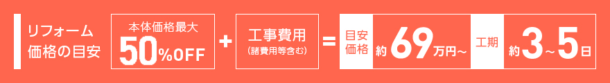 リフォーム価格の目安