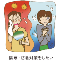 防寒・防暑対策をしたい